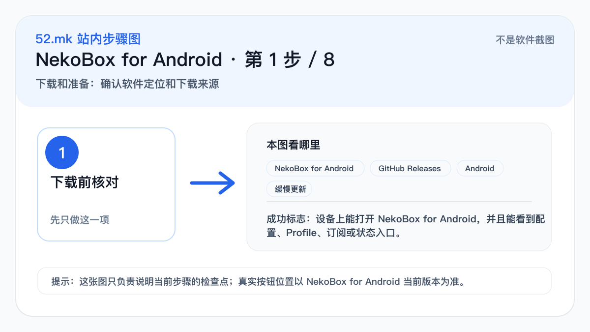 NekoBox for Android 新手流程示意图